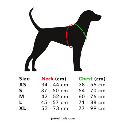 Pawshtails Harness Size Guide Pawshtails Harness Size Guide